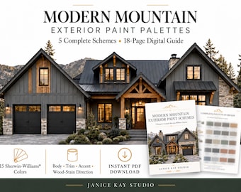 Modern Mountain Exterior Paint Schemes, Sherwin-Williams Colors (PDF Download)