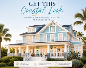 Custom Coastal Exterior Paint Palette: 4 Sherwin-Williams Colors (Digital Download)