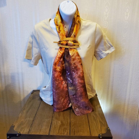 Unique hand-dyed silk ladies dress scarf
