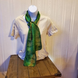 Unique hand-dyed silk ladies dress scarf
