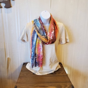 Hand-dyed ladies silk scarf