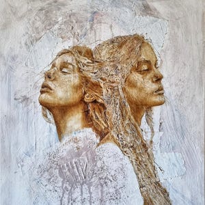 Peinture à l'huile originale sur toile, 50 x 60 cm, Art mural contemporain et apaisant, Confiance primordiale, Dajana Stoy, Décoration d'intérieur faite main, CreativeArtJourney