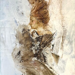 Peinture à l'huile originale sur toile, 50 x 70 cm, Art mural contemporain et apaisant, Confiance primordiale, Dajana Stoy, Décoration d'intérieur faite main, CreativeArtJourney