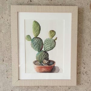 Acquerello originale dipinto a mano, 18 x 26 cm, pittura di cactus, arte succulenta, decorazione murale, regalo per gli amanti della natura