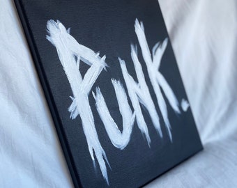 Peinture noire et blanche d’impression d’art de punk punk sur la toile