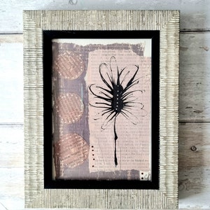 Framed mixed media collage original art work