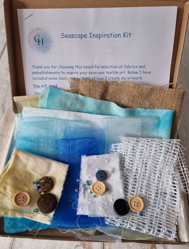 Seascape textile art inspiration kit image 1