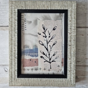 Framed mixed media collage original art work