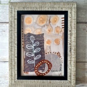 Framed mixed media collage original art work