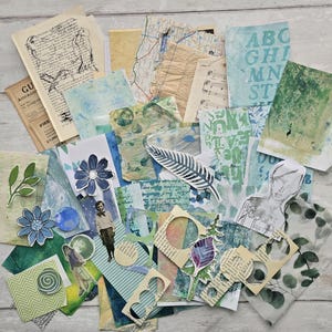 Kit di carte per collage creativi e abbellimenti in colori freddi