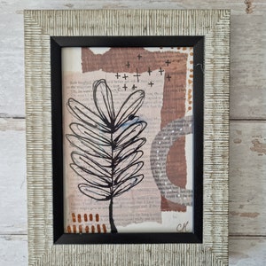 Framed mixed media collage original art work