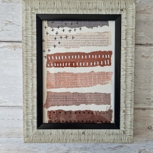 Framed mixed media collage original art work