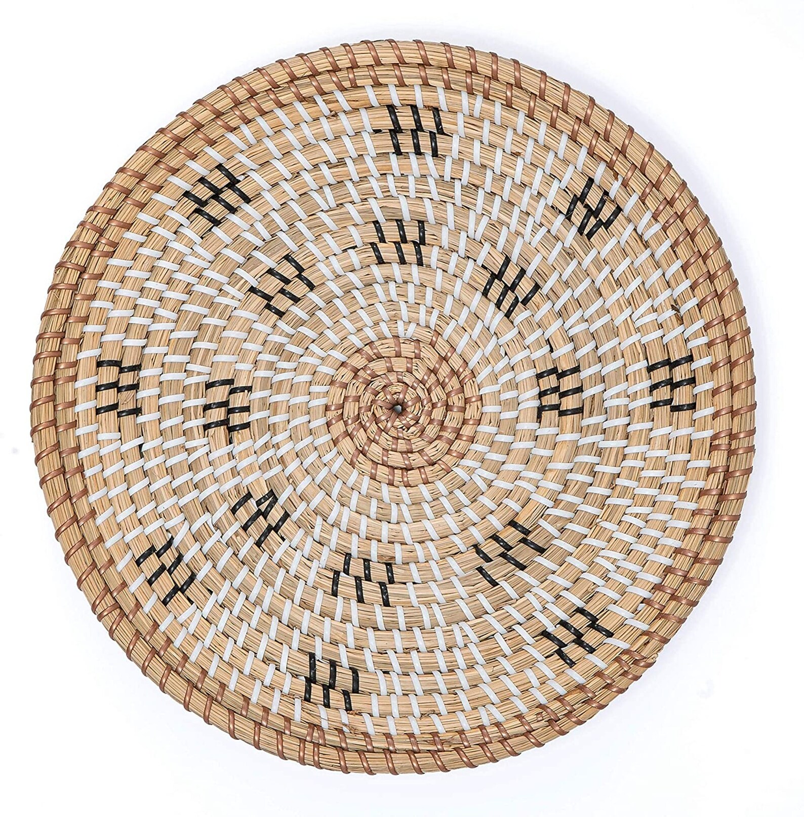 Wall Basket Decor Hanging Woven Seagrass Flat Baskets Round Etsy