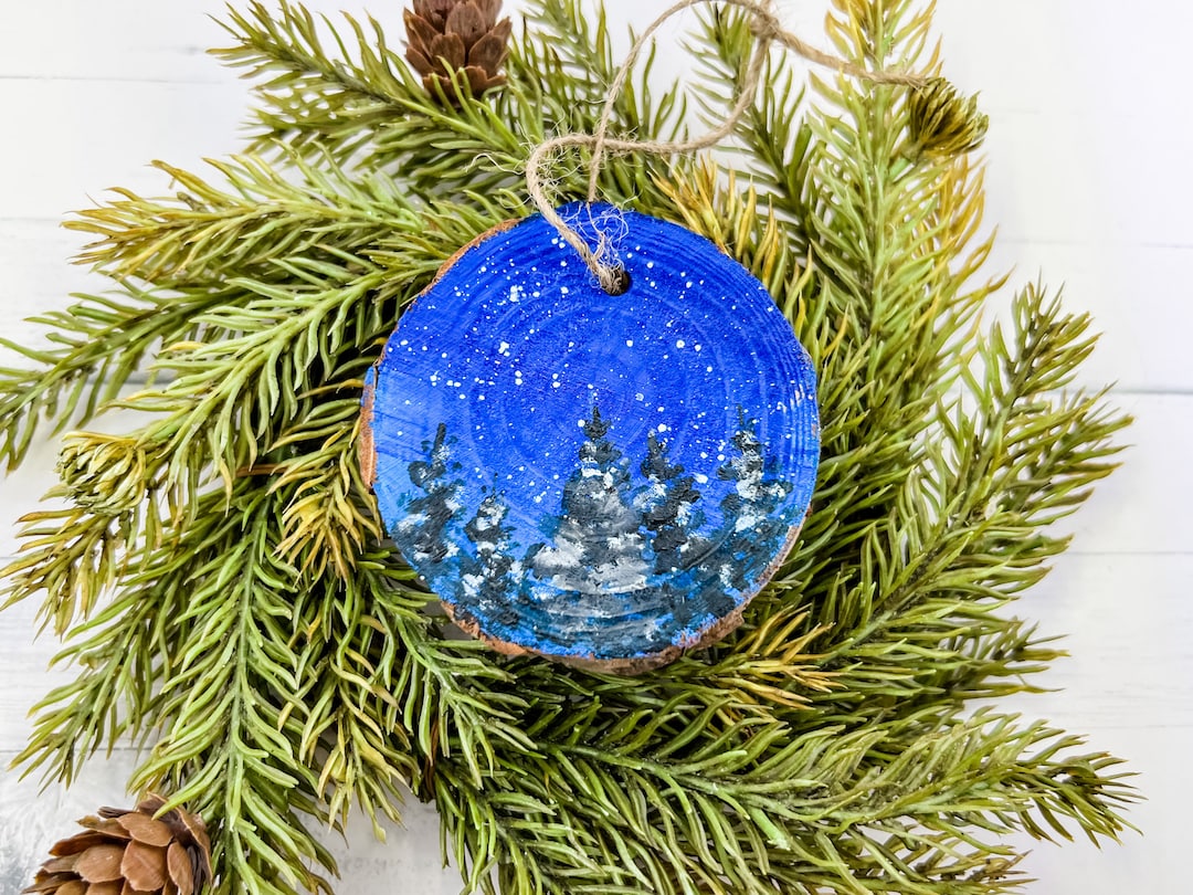 Painted Wooden Christmas Ornaments 