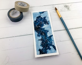Original Watercolor Starry Night Sky Bookmark | Handmade Original Bookmarks