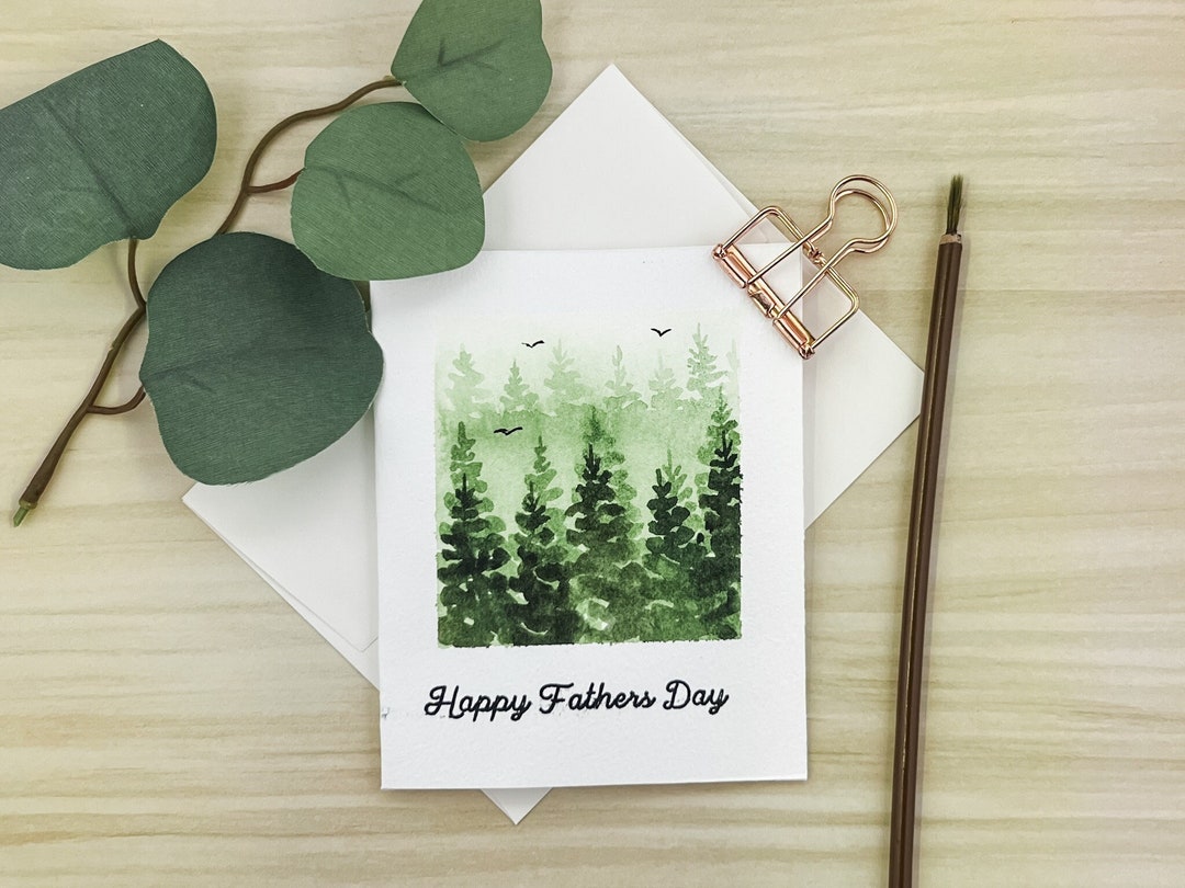 Hand Painted Father's Day Cards Set of Four Watercolor - Etsy