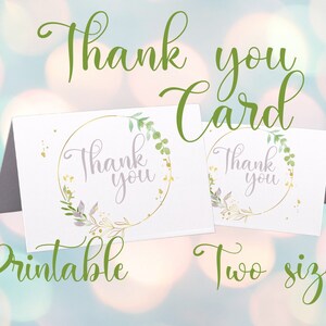 Thank you card, 5x7 printable card, printable thank you card, printable card, thank you, card, thank you, printable