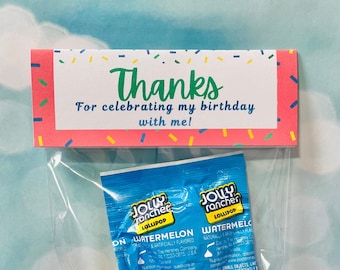 Thanks for celebrating with me, birthday class treat topper, birthday topper, birthday treat topper, classroom birthday treat,birthday tag
