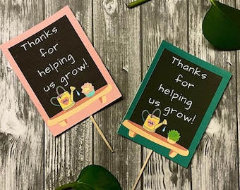 Thanks for helping us grow, Teacher plant gift, Printable tag, Teacher gift tag, teacher appreciation gift, teacher appreciation week