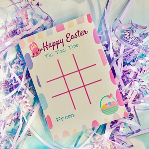 Étiquette cadeau de Pâques Tic Tac Toe - panier de Pâques cartes de bonbons cadeaux - carte de Pâques - cadeau de Pâques - sac de friandises de Pâques. - étiquette cadeau imprimable - école