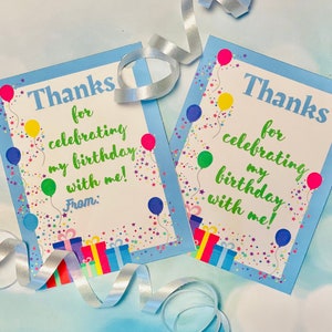 Birthday Favor Gift Tag, Thanks for Celebrating My Birthday With Me