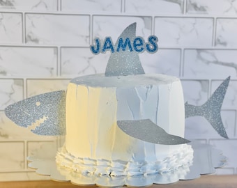 3D Shark Cake Topper Shark Birthday - Shark Fin Cake Topper - Custom Shark Topper - Cute Shark - Shark Theme Birthday Party