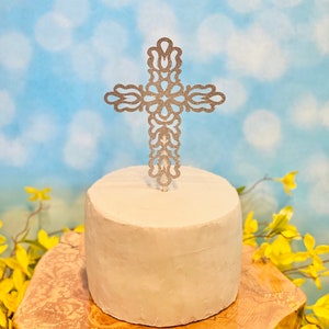 Baptism Cake Topper Easter Cake Topper Cross Religious Cake Topper Pastor gift  Christening party