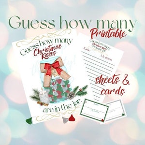 Guess how many Christmas kisses are in the Jar Guess how many Christmas party game Christmas kisses game How many candies are in the jar