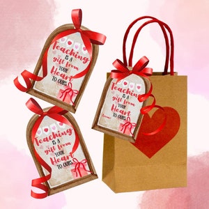 Teacher Valentine Gift Tag Printable Classroom Valentine Tag Valentine&#39;s Day Gift