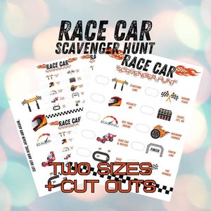 Race Car Scavenger Hunt for kids, Race car birthday, Two fast birthday, Race car favor, Racecar birthday, Race car activity,scavenger hunt