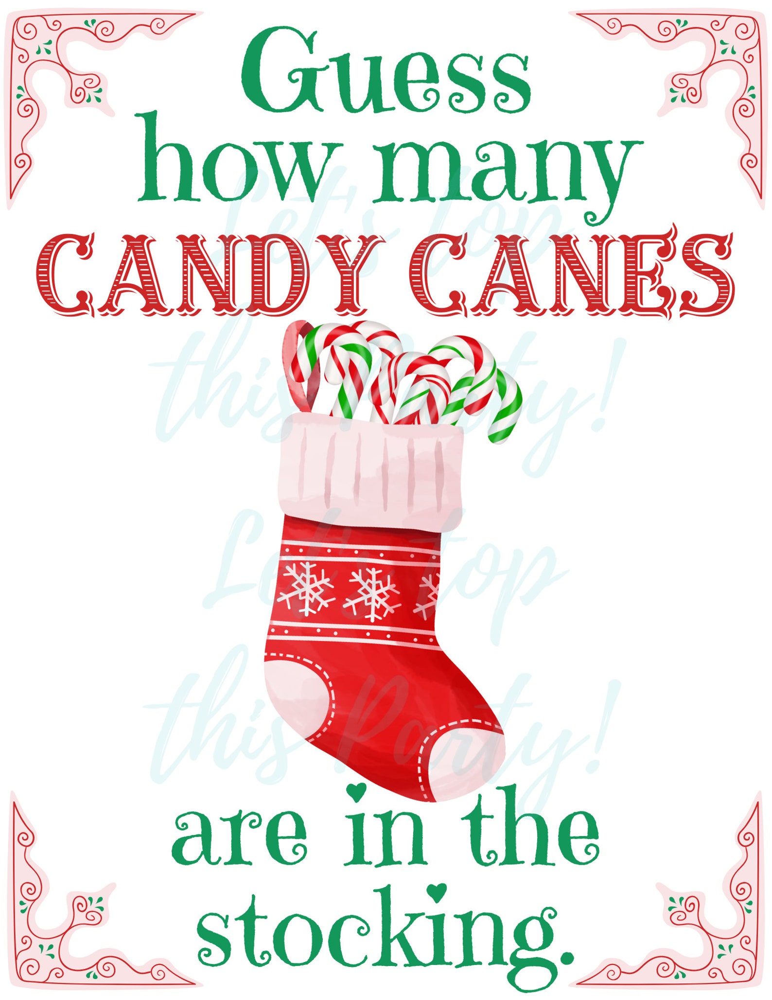 Guess How Many Candy Canes Are in the Jar Candy Cane Guessing Etsy