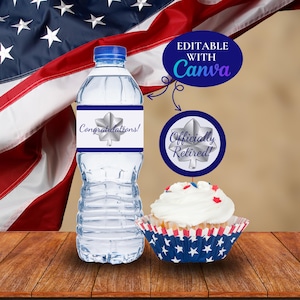 Lt Colonel Promotion Cupcake Topper: Military Retirement Party Decorations (Editable Template)