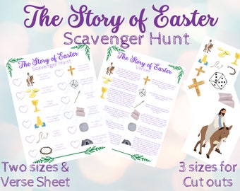 The Story of Easter Scavenger Hunt Easter Scavenger Hunt Resurrection Story Jesus Resurrection Sunday School Activity He is risen