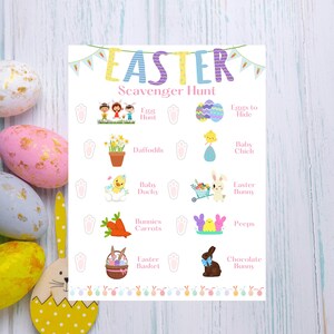 Easter Scavenger Hunt - Printable Easter Fun for Kids - Indoor or Outside Easy Hunt with Cut Outs to Hide - Preschool or Homeschool Activity