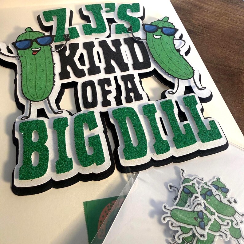 Big Dill Cake Topper - Personalized 3D Pickle Birthday Party Decorations - I’m Kind of a Big Dill - Big Dill Energy - Pickle Theme Decor