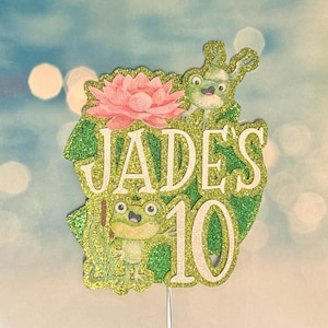 Frog Birthday Cake Topper - Personalized Name and Number - Frog Theme Party Decorations - 3D Frog Topper - Customized Frog Party - Hopping