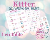 Kitten scavenger hunt, printable scavenger hunt Kitten printable Kitten party game Kitten Birthday party scavenger hunt Kitten favor Kitten