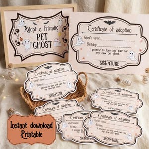 Adote um Fantasma Adote um Fantasma de Halloween Adote um Fantasma de Estimação ... Amigável Certificado de Adoção de Fantasma de Estimação