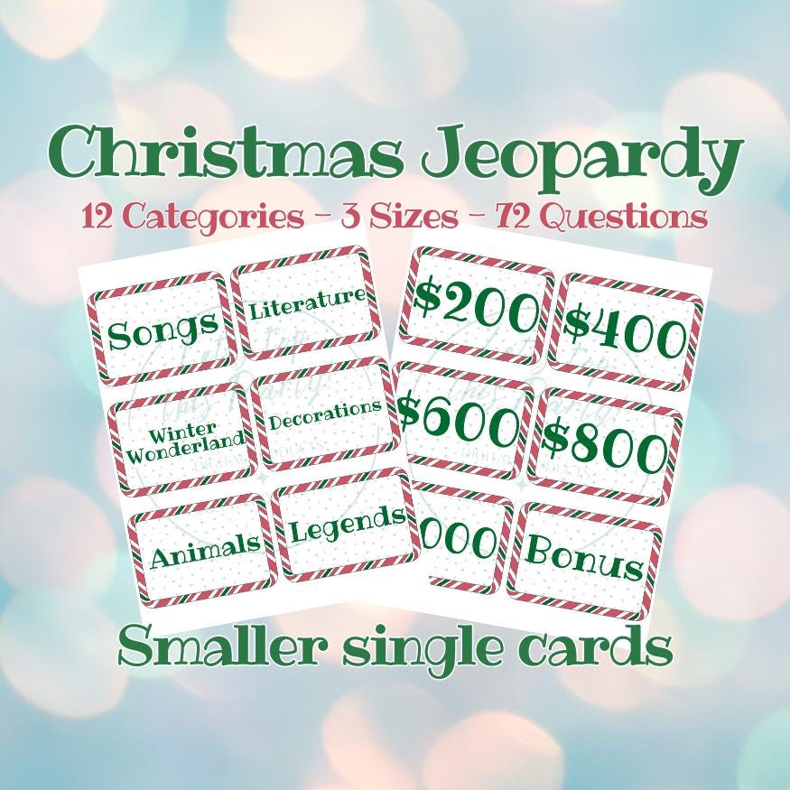 クリスマス ジェパディ 複数のサイズ 編集可能なホリデー パーティー