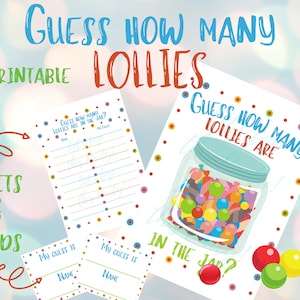 Raten Sie, wie viele Lollies im Glas sind, wie viele Lollies im Glas sind, Partyspiel, Partyspaß, Glasraten, Party Ratespiel, Geburtstagsspiel