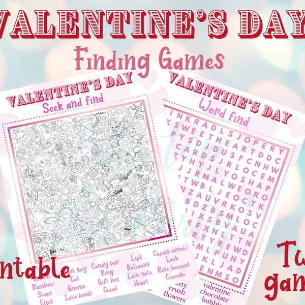 Valentine's Day Word Find, Valentine's Day Seek and Find, Valentines find games, Valentines word find, Valentines seek and find, seek & find