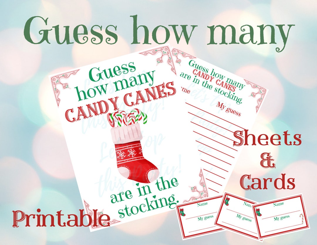 Guess How Many Candy Canes Are in the Jar, Candy Cane Guessing Game