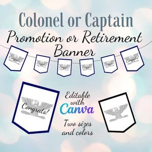 Military Promotion Banner: Colonel or Captain Retirement Party (Printable)