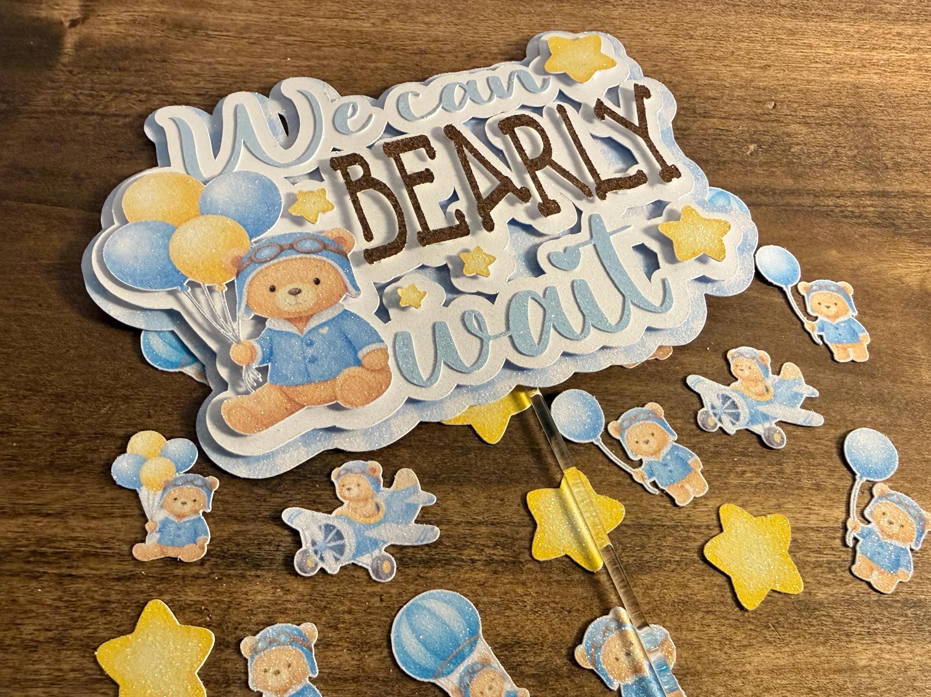 Baby Shower Cake Topper - We Can Bearly Wait - Teddy Bear Party Decor ...