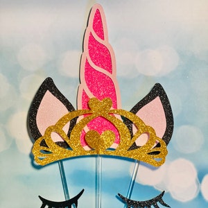 Unicorn Cake Topper Unicorn Horn Cake Topper Unicorn Birthday Party ...