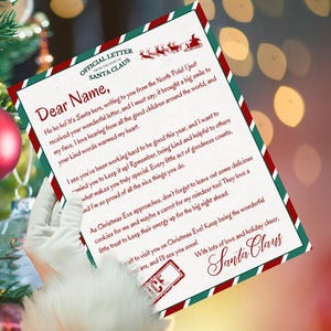 Editable Letter from Santa: Personalized Christmas Letter and Envelope (Digital Download)