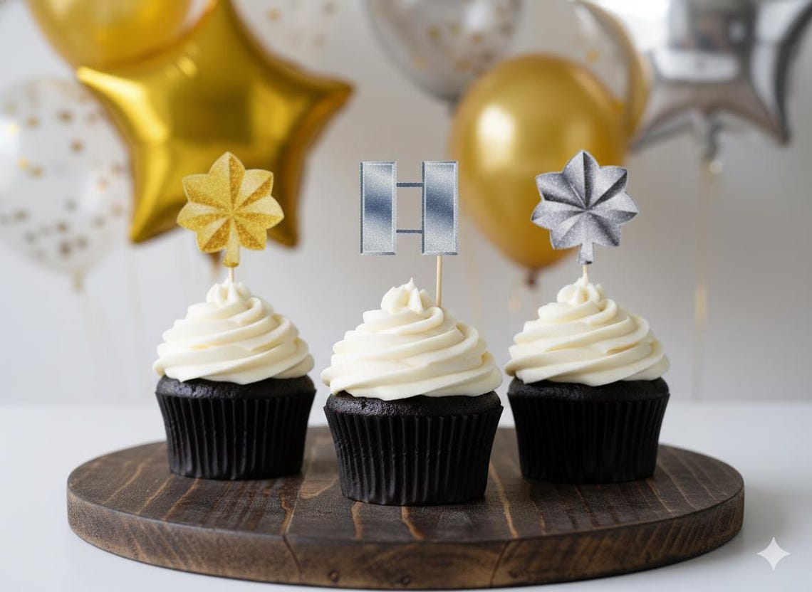 Custom military cupcake toppers
