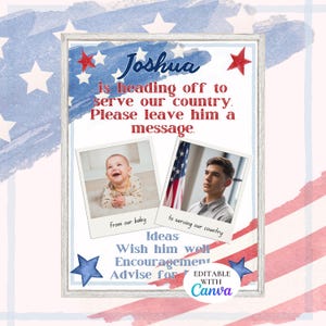 Military Well Wishes - Encouragement - Leaving for Bootcamp/Basic Training - Military Send Off - Digital and Editable Sign for Going Away