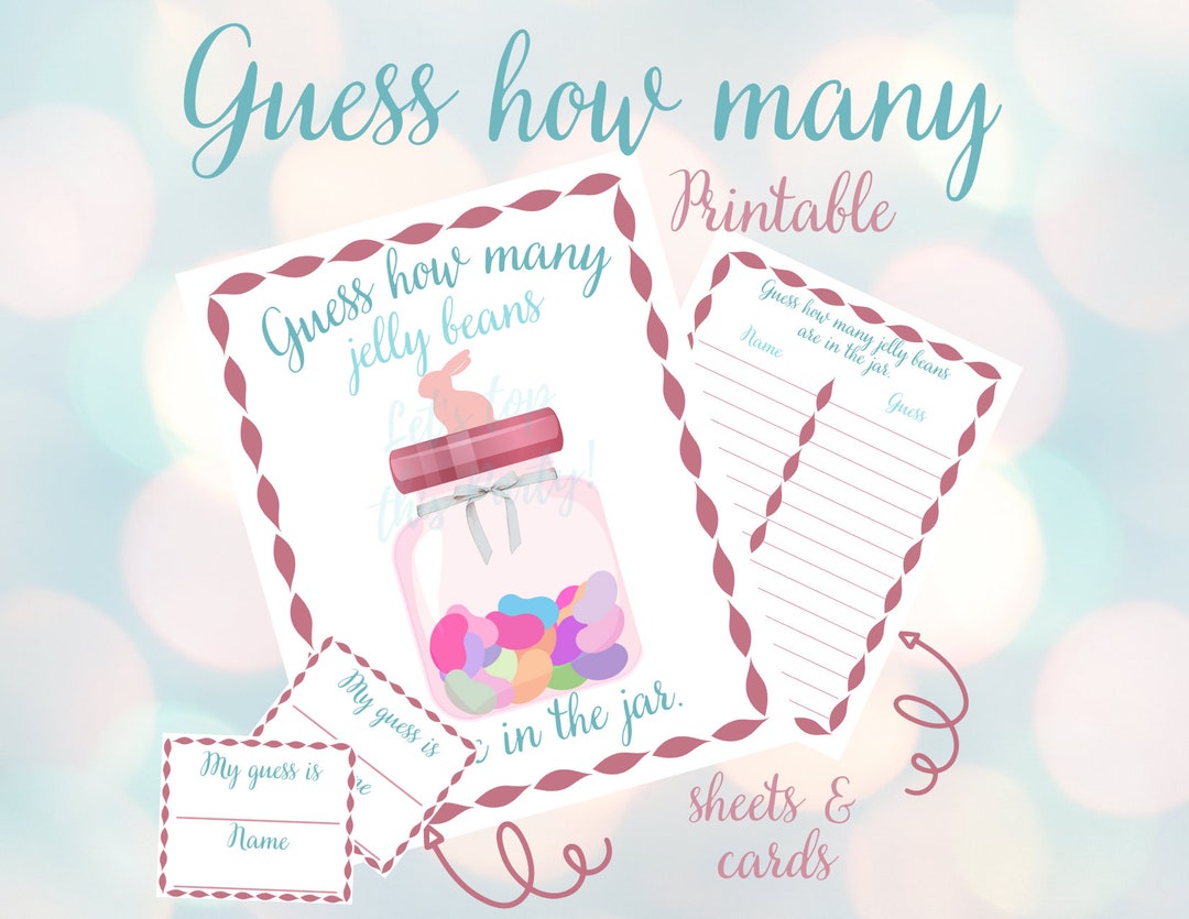 Easter Guess How Many Jelly Beans Printable, Easter Guessing Game Easter Guess How Many Jelly Beans Printable, Easter Guessing Game