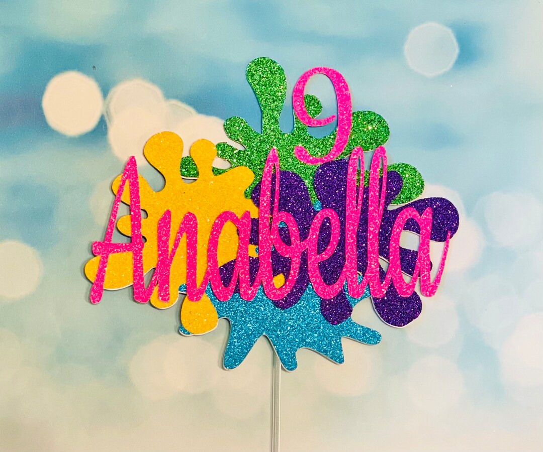 Paint Splatter Cake Topper Painting Party Paint Party Art Party Paint ...